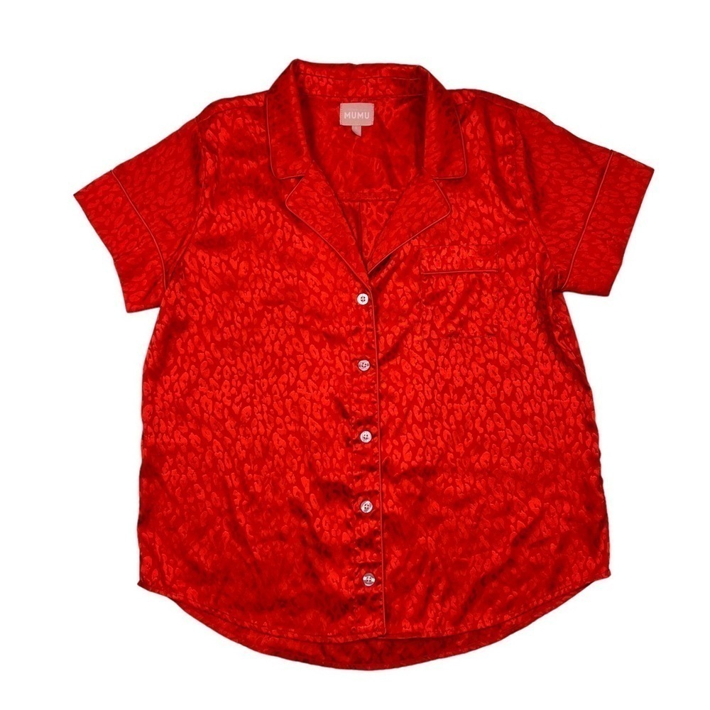 Show Me Your Mumu Red Cheetah Silky Slumber PJ Shirt
